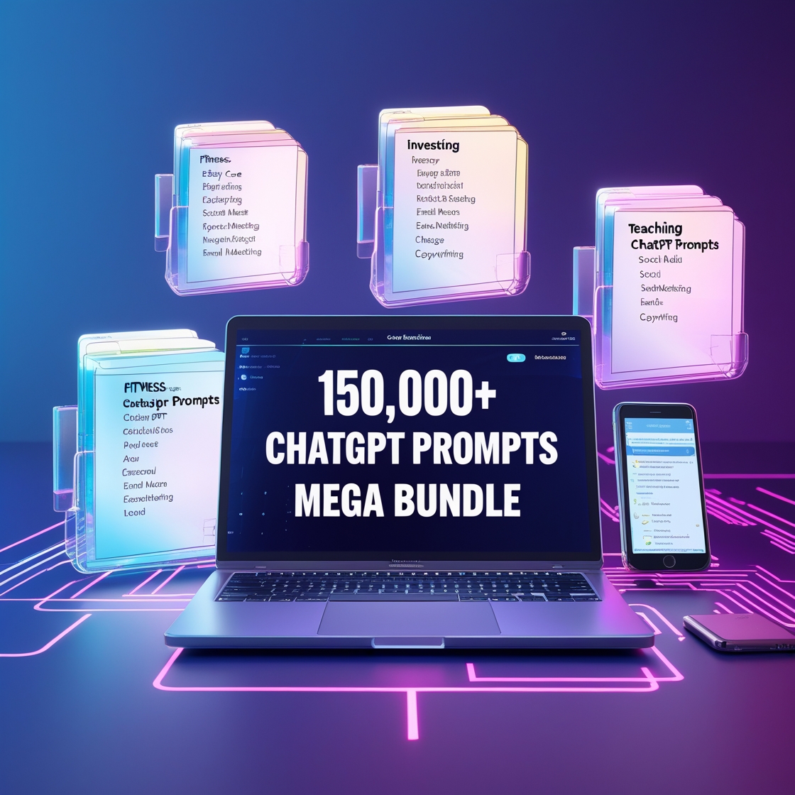 150,000+ chatgpt prompts mega bundle – for every industry & niche