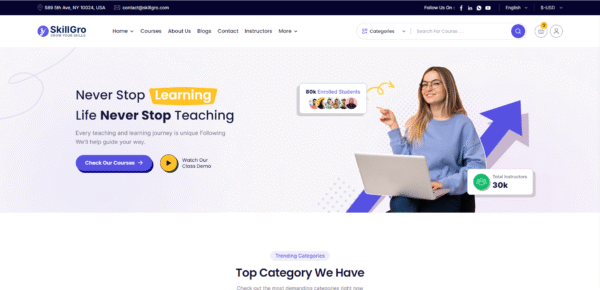 SkillGro LMS - Course & Learning Management System Laravel Script - Image 3
